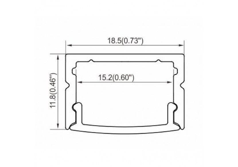 Profilé en aluminium en saillie pour ruban LED 18x12mm - BPERFALP150 - Barcelona LED Profilé en aluminium en saillie pour ruban LED 18x12mm - BPERFALP150 - Barcelona LED