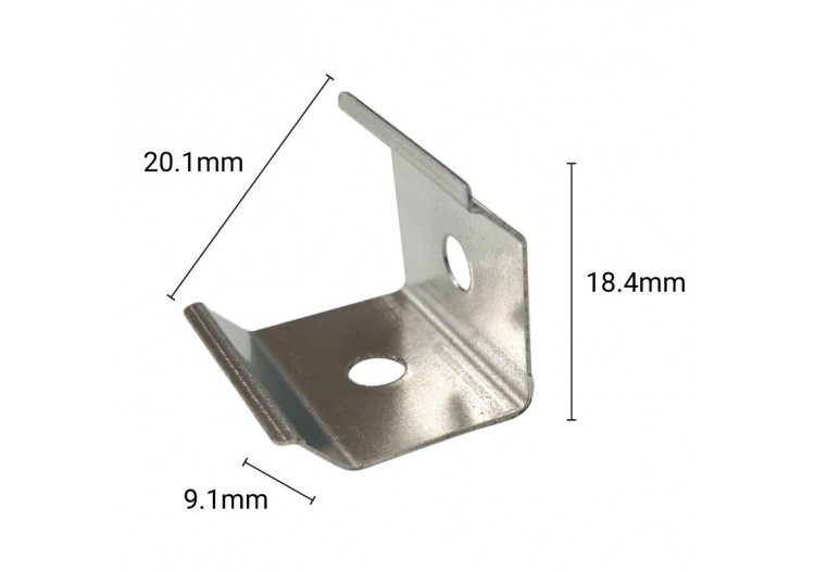 Clip de fixation 45 degrés pour profilé aluminium 18x12mm (1U) - BGM150-45 - Barcelona LED 2