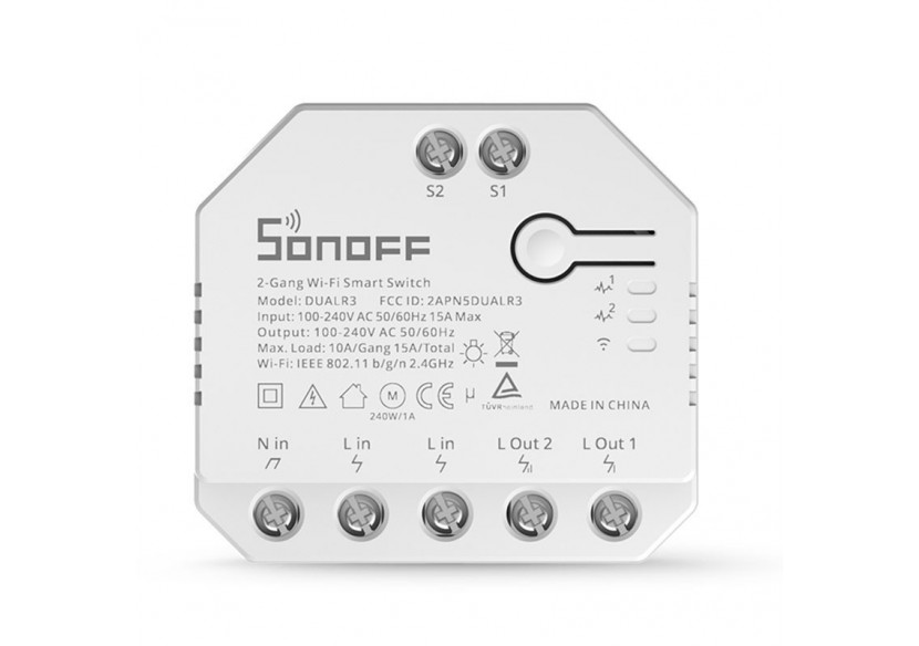 Interrupteur intelligent Wifi programmable Smart Light | SONOFF - DUALR3 - SONOFFDUALR3 - Barcelona LED