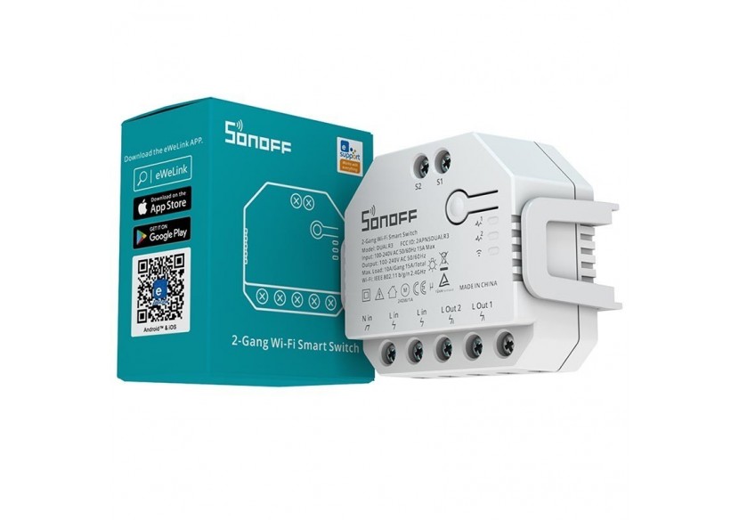 Interrupteur intelligent Wifi programmable Smart Light | SONOFF - DUALR3 - SONOFFDUALR3 - Barcelona LED
