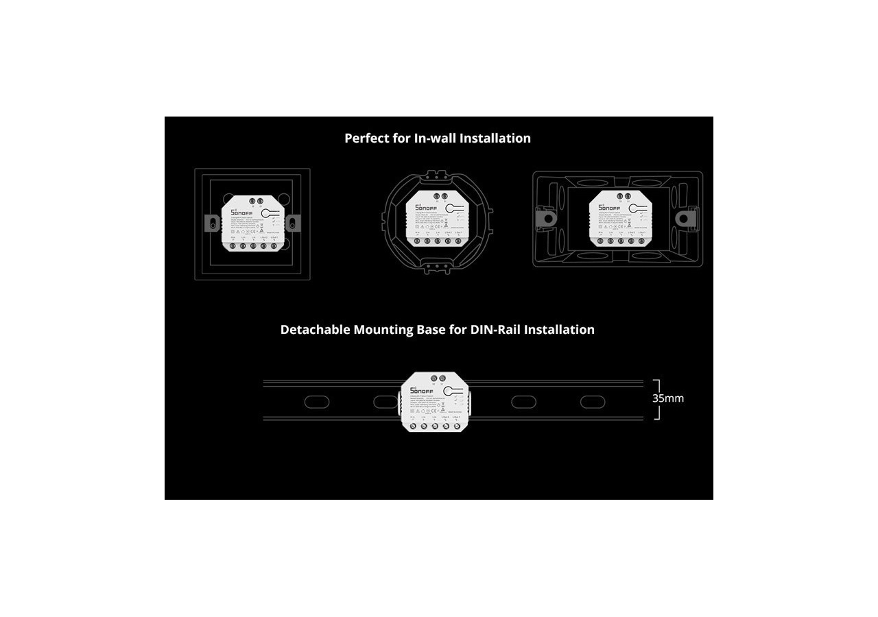 Interrupteur intelligent Wifi programmable Smart Light | SONOFF - DUALR3 - SONOFFDUALR3 - Barcelona LED
