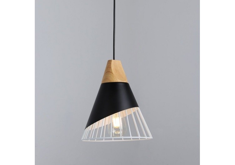 Suspension scandinave en métal et en bois "Ador" - LN1202-N - Barcelona LED 2