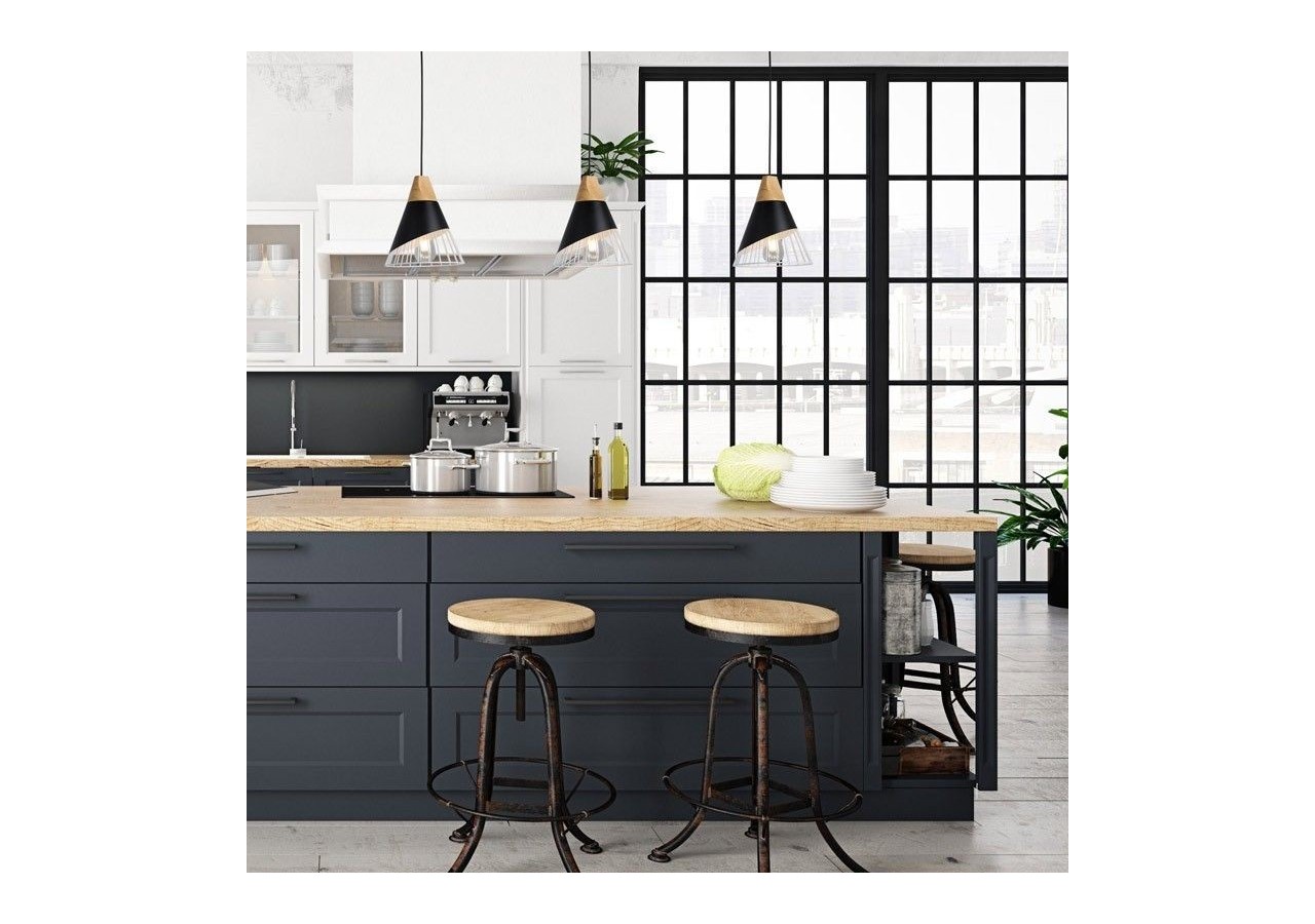 Suspension scandinave en métal et en bois "Ador" - LN1202-N - Barcelona LED