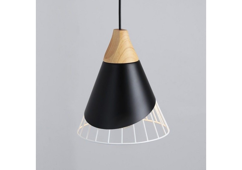 Suspension scandinave en métal et en bois "Ador" - LN1202-N - Barcelona LED
