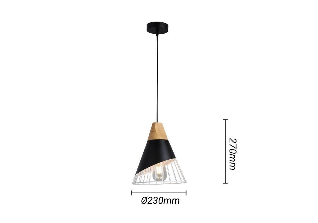 Suspension scandinave en métal et en bois "Ador" - LN1202-N - Barcelona LED