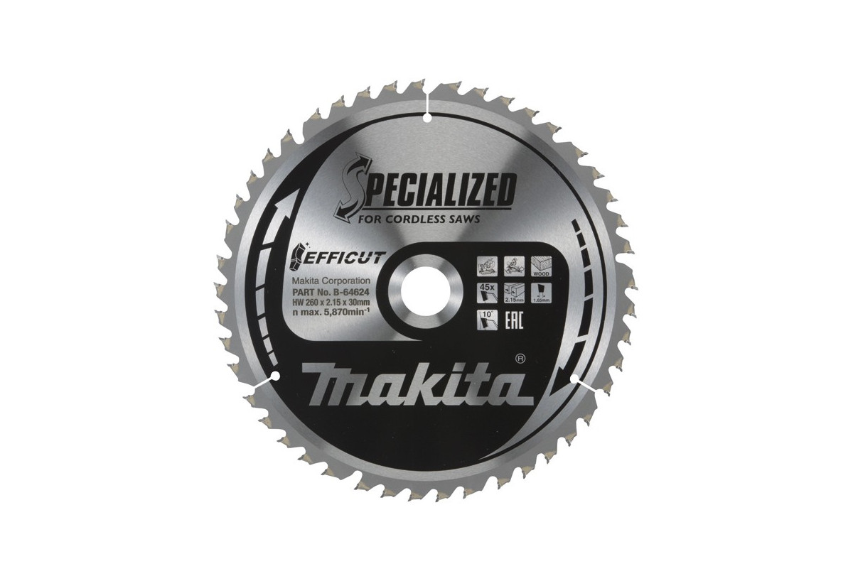 Lames carbures ''EFFICUT'' pour bois, pour scies radiales à batterie