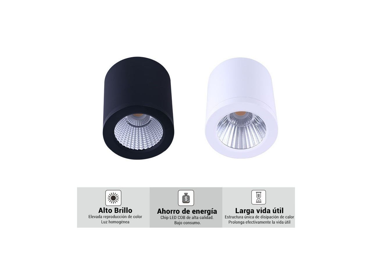 Applique plafond CCT mini "Gess" COB 15W IP54 - L6001-N-CCT - Barcelona LED