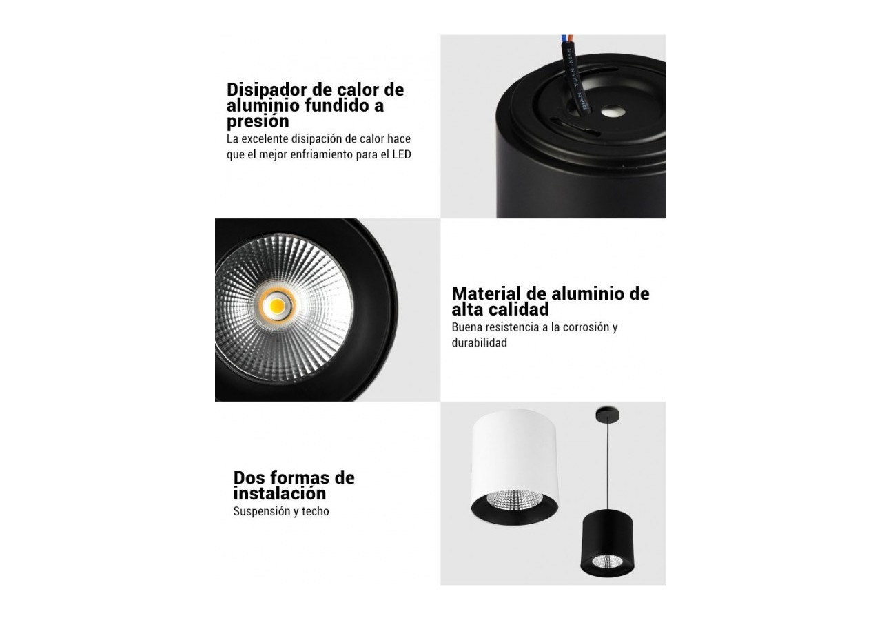 Applique plafond CCT mini "Gess" COB 15W IP54 - L6001-N-CCT - Barcelona LED