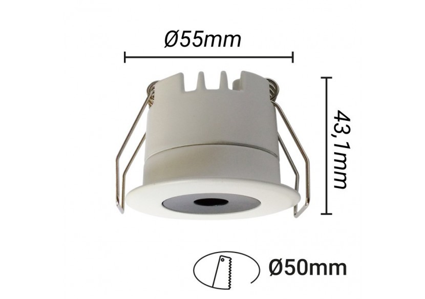Mini spot LED encastrable 5W faible UGR 55x43,1mm - B1252-B-270 - Barcelona LED Mini spot LED encastrable 5W faible UGR 55x43,1mm - B1252-B-270 - Barcelona LED