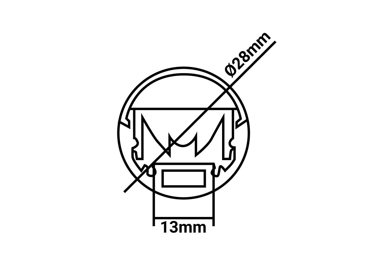 Profilé aluminium suspendu ou saillie diamètre 28mm (2m) - BPERFALP142 - Barcelona LED