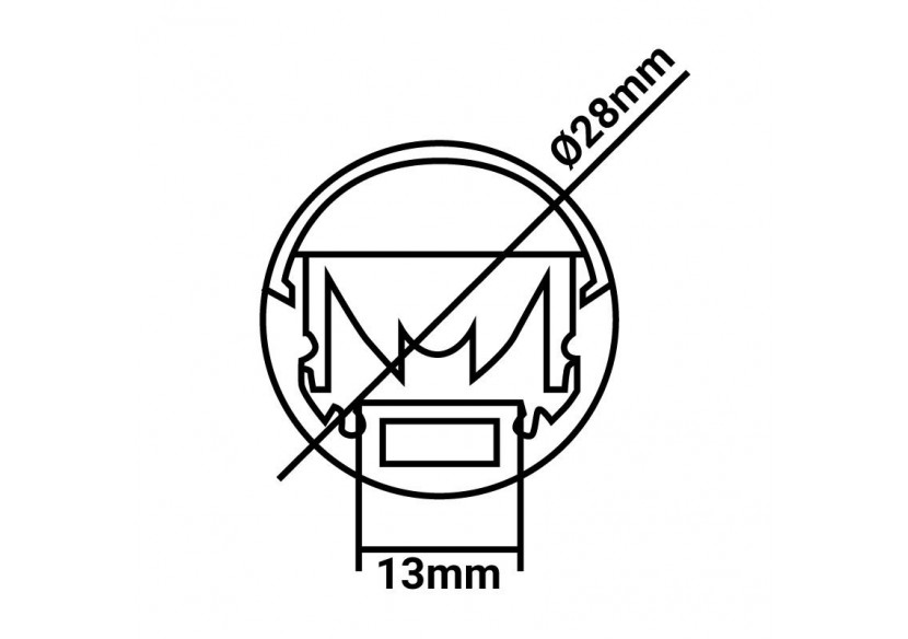 Profilé aluminium suspendu ou saillie diamètre 28mm (2m) - BPERFALP142 - Barcelona LED Profilé aluminium suspendu ou saillie diamètre 28mm (2m) - BPERFALP142 - Barcelona LED