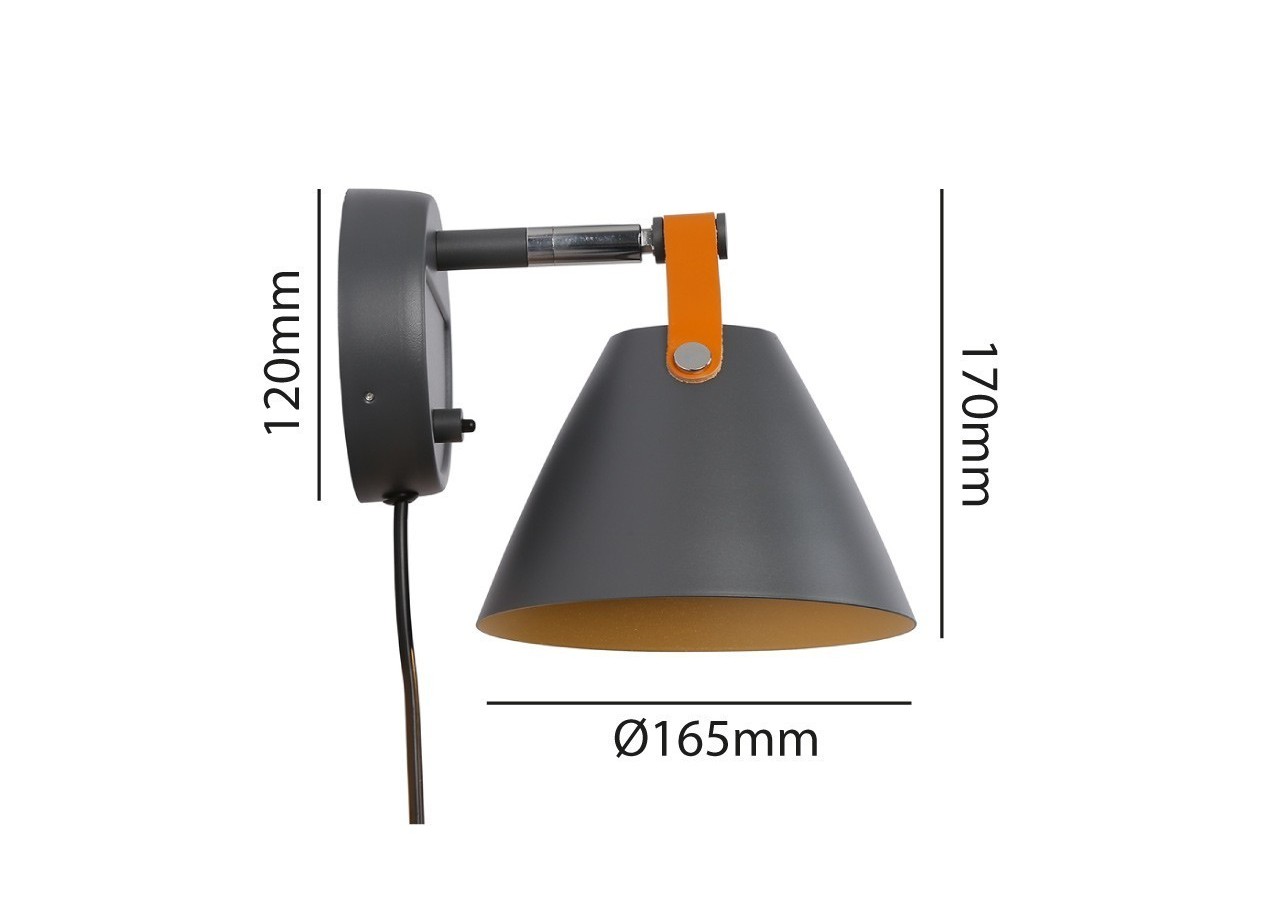 Applique murale "Ellen" avec interrupteur et prise - L3054-B - Barcelona LED
