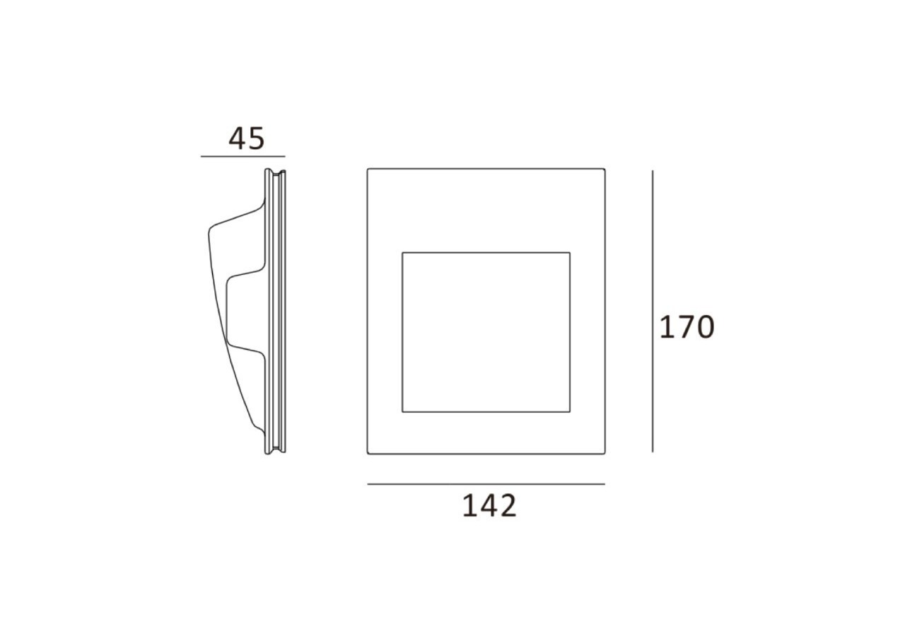 Applique murale encastrable d'intégration placoplâtre "MUR" 1W - B257 - Barcelona LED