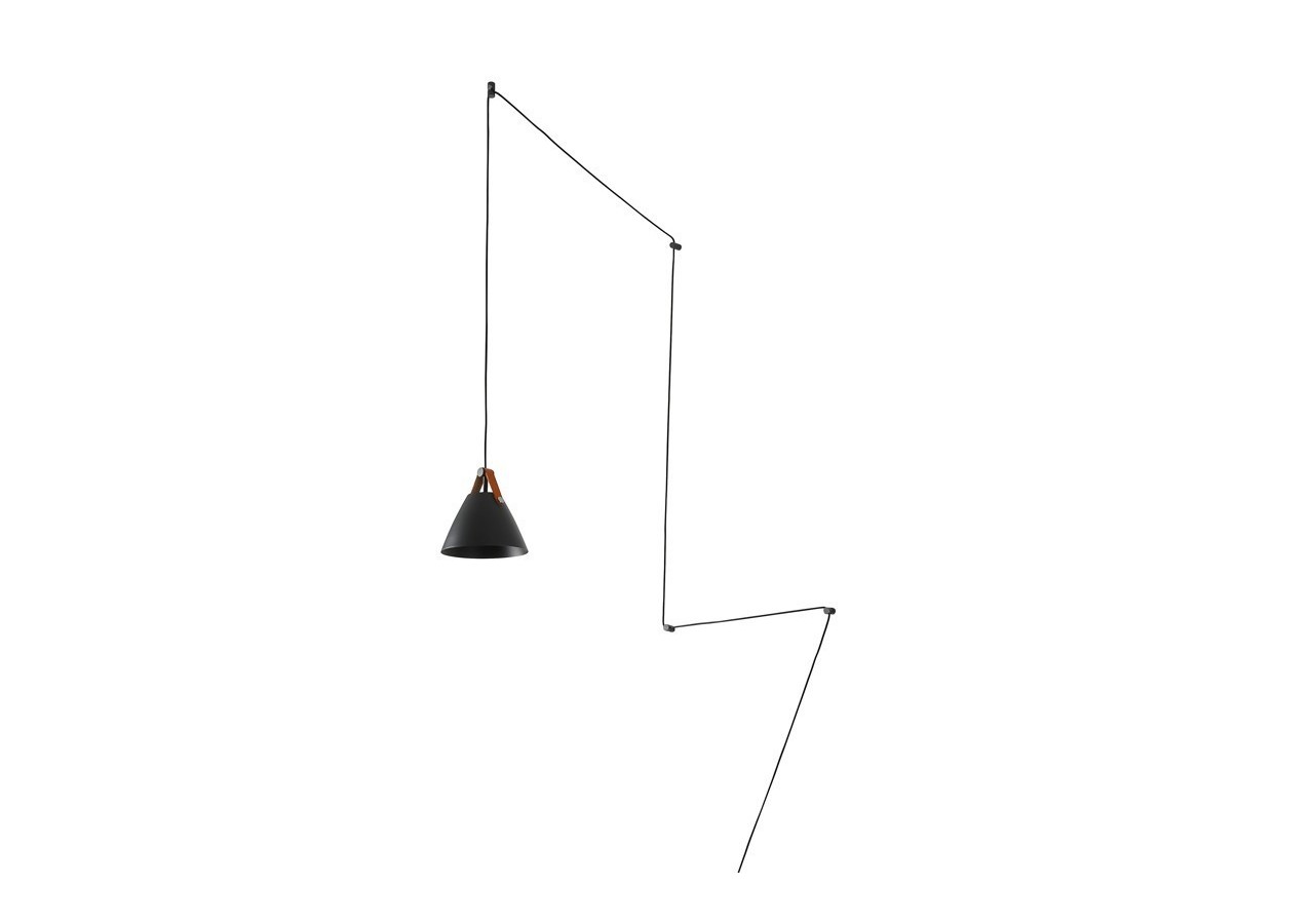 Suspension "Sam" avec prise et interrupteur et finition cuir - L3056-N - Barcelona LED