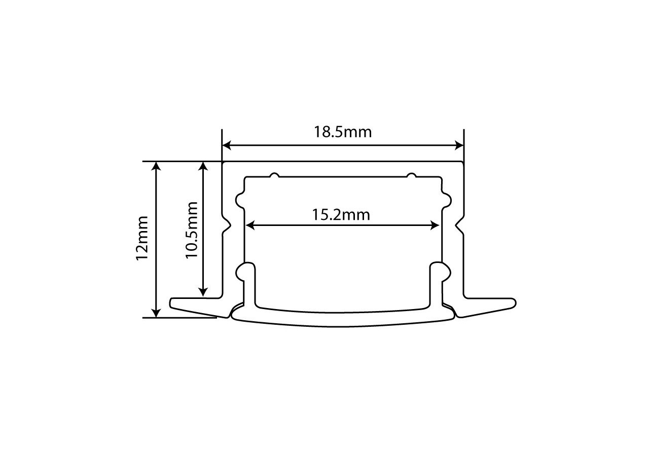 Profilé aluminium encastrable 18x12mm pour ruban LED 15mm - BPERFALP149 - Barcelona LED