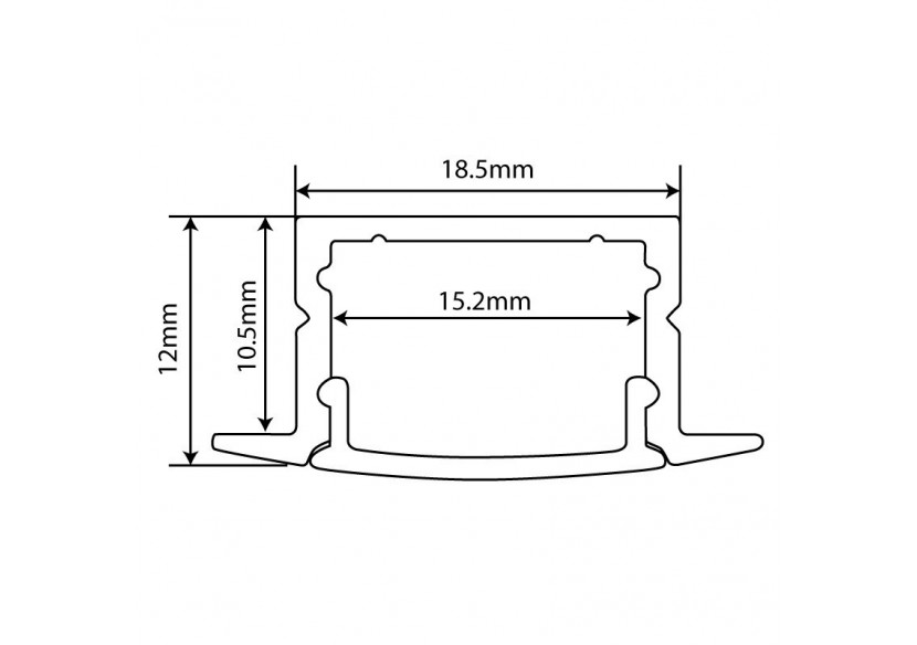 Profilé aluminium encastrable 18x12mm pour ruban LED 15mm - BPERFALP149 - Barcelona LED Profilé aluminium encastrable 18x12mm pour ruban LED 15mm - BPERFALP149 - Barcelona LED