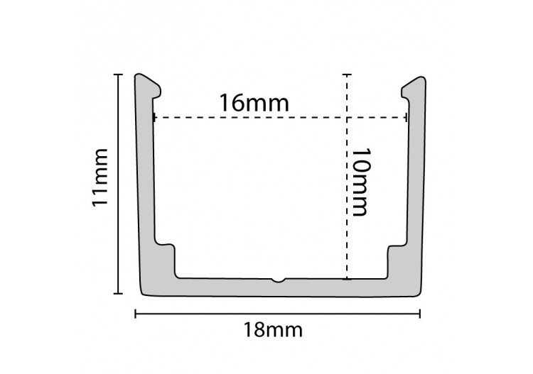 Profilé flexible en aluminium 16x10 mm pour étui en silicone - 2 mètres - BPERFLEX16X16-ML - Barcelona LED 2