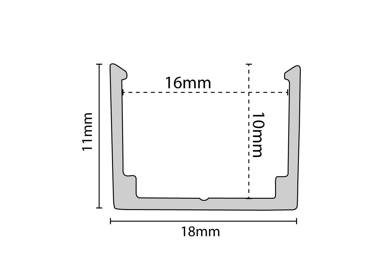Profilé flexible en aluminium 16x10 mm pour étui en silicone - 2 mètres - BPERFLEX16X16-ML - Barcelona LED