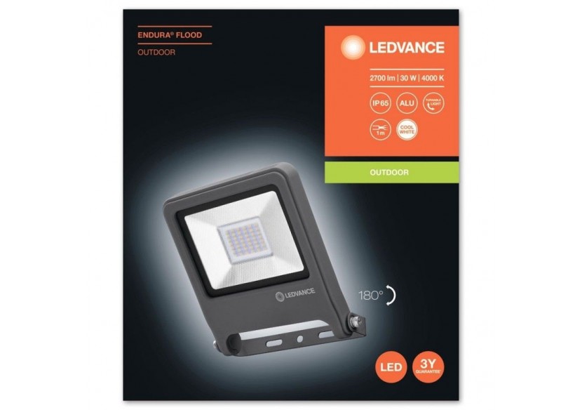 Projecteur extérieur 30W 2700LM IP65 | ENDURA LEDVANCE - O206700 - Barcelona LED Projecteur extérieur 30W 2700LM IP65 | ENDURA LEDVANCE - O206700 - Barcelona LED