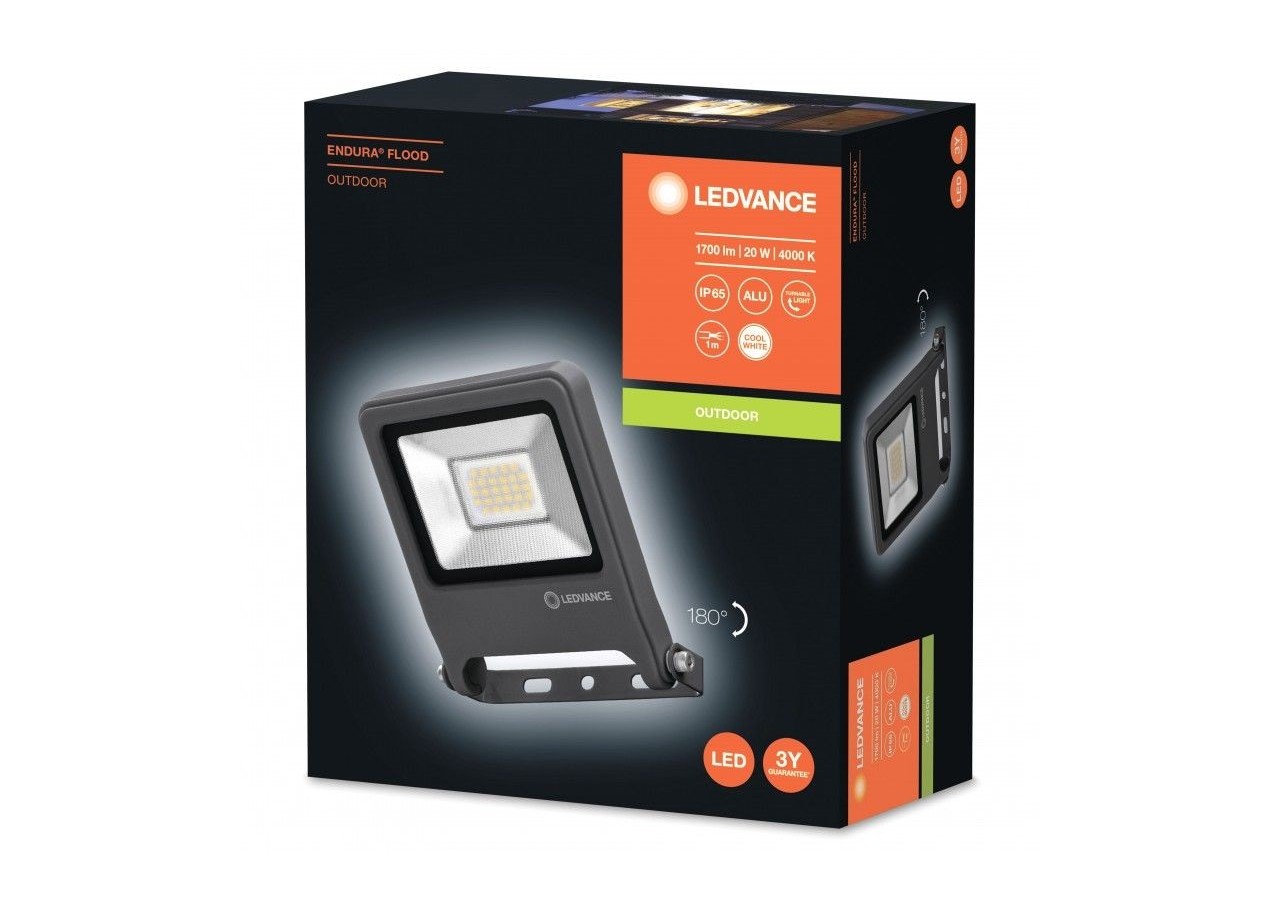 Projecteur extérieur 20W 1700LM IP65 | ENDURA LEDVANCE - O206687 - Barcelona LED