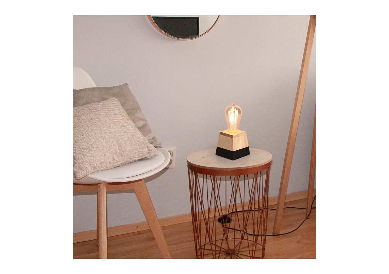 Lampe de table en bois "LAKA" - LN1701-N - Barcelona LED