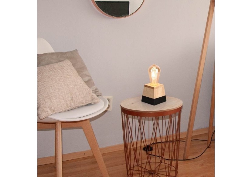 Lampe de table en bois "LAKA" - LN1701-N - Barcelona LED Lampe de table en bois "LAKA" - LN1701-N - Barcelona LED