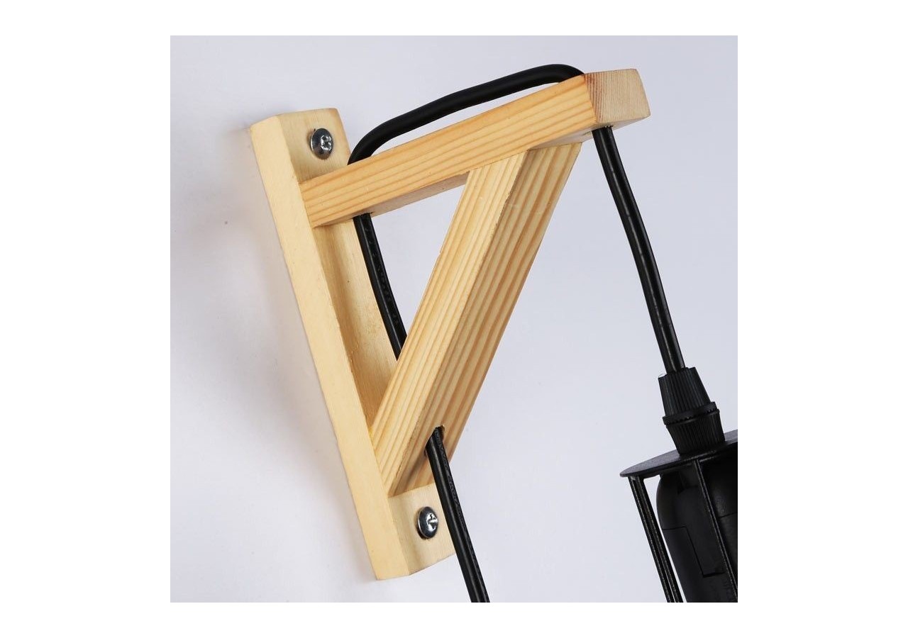 Applique murale en bois et cage "MICA" avec ampoule de 4W 2000K - LN124-N - Barcelona LED
