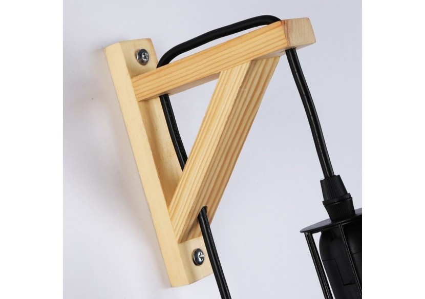 Applique murale en bois et cage "MICA" avec ampoule de 4W 2000K - LN124-N - Barcelona LED Applique murale en bois et cage "MICA" avec ampoule de 4W 2000K - LN124-N - Barcelona LED