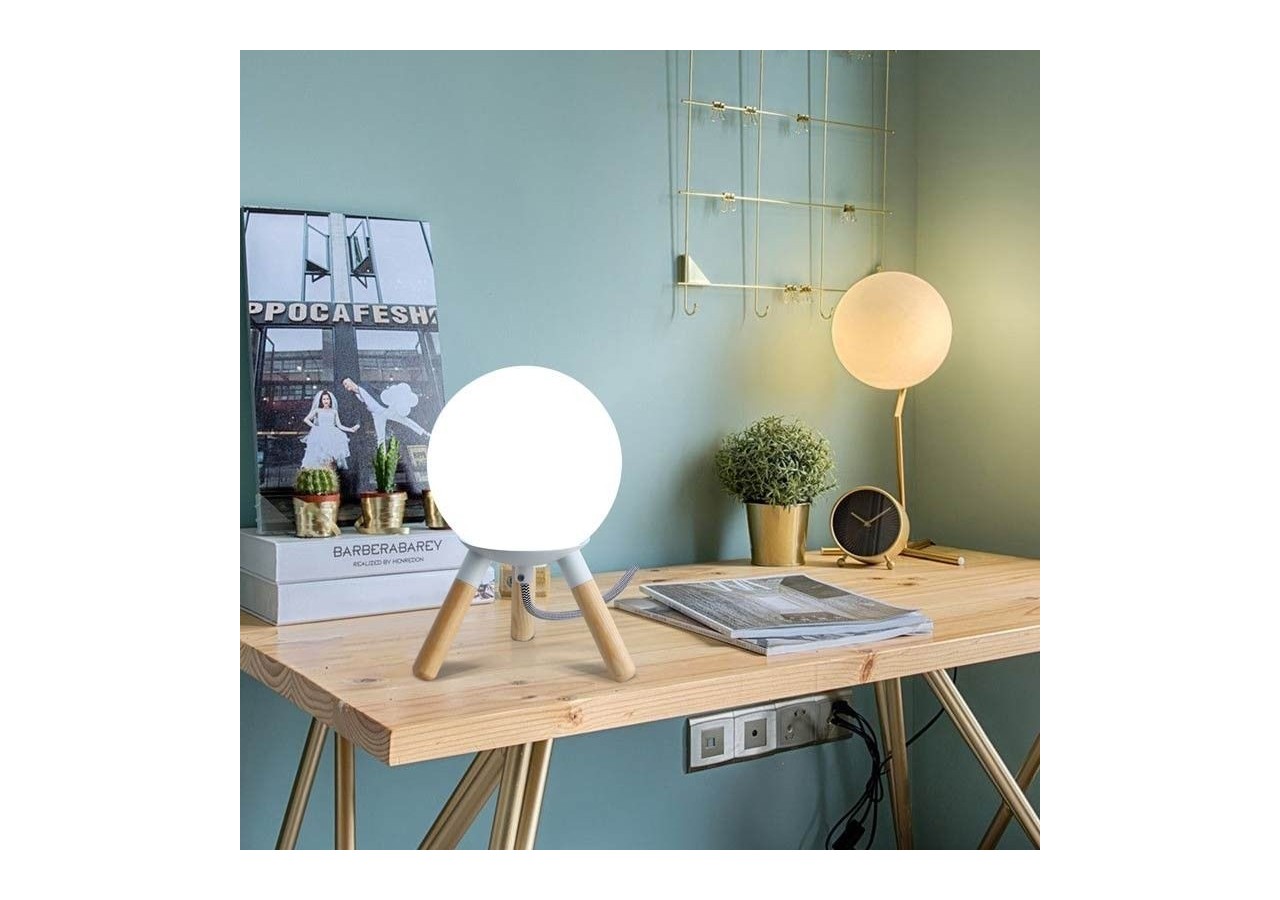 Lampe de table en bois "MOON" ampoule G9 incluse - L1011-B - Barcelona LED