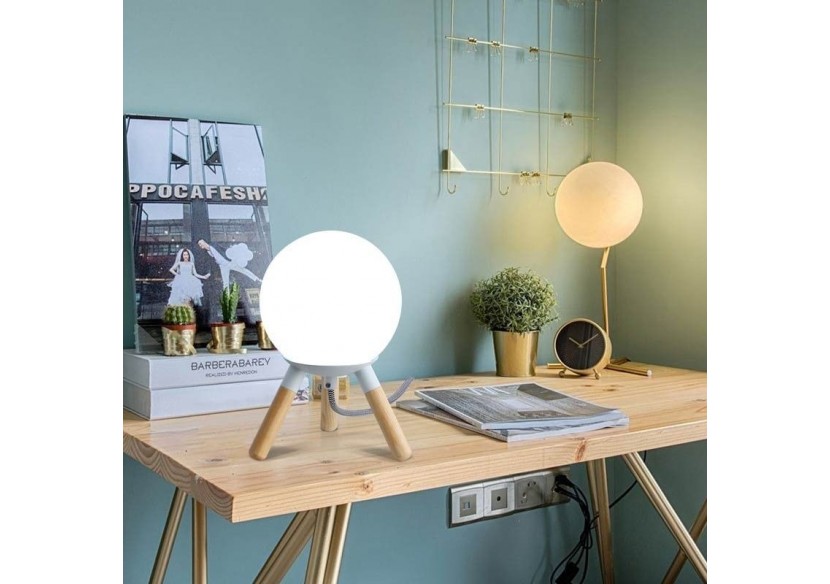 Lampe de table en bois "MOON" ampoule G9 incluse - L1011-B - Barcelona LED Lampe de table en bois "MOON" ampoule G9 incluse - L1011-B - Barcelona LED