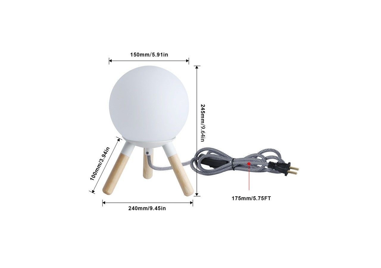 Lampe de table en bois "MOON" ampoule G9 incluse - L1011-B - Barcelona LED