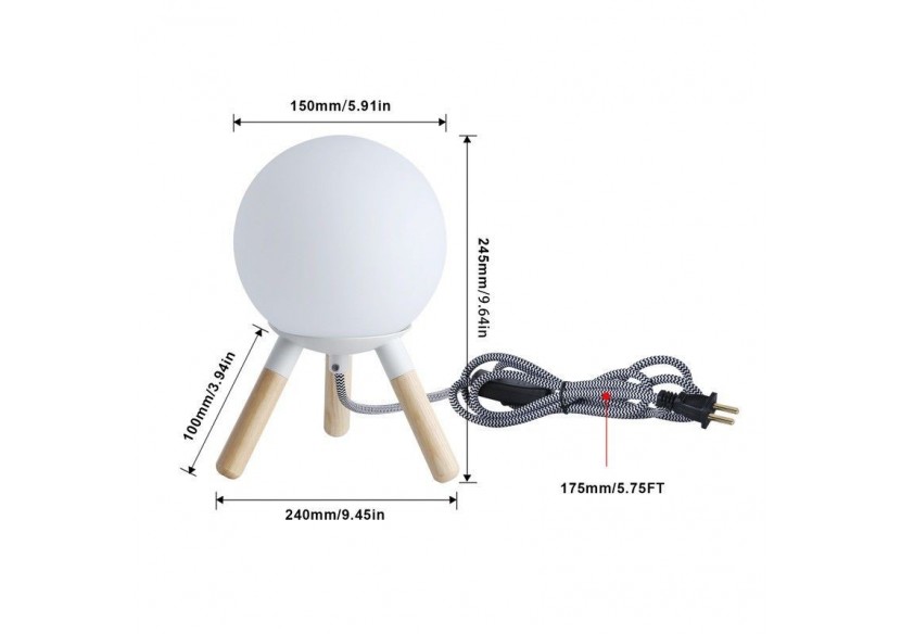 Lampe de table en bois "MOON" ampoule G9 incluse - L1011-B - Barcelona LED Lampe de table en bois "MOON" ampoule G9 incluse - L1011-B - Barcelona LED