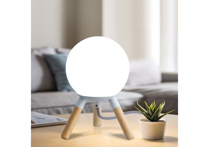 Lampe de table en bois "MOON" ampoule G9 incluse - L1011-B - Barcelona LED Lampe de table en bois "MOON" ampoule G9 incluse - L1011-B - Barcelona LED