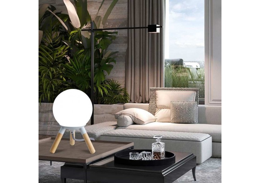 Lampe de table en bois "MOON" ampoule G9 incluse - L1011-B - Barcelona LED Lampe de table en bois "MOON" ampoule G9 incluse - L1011-B - Barcelona LED
