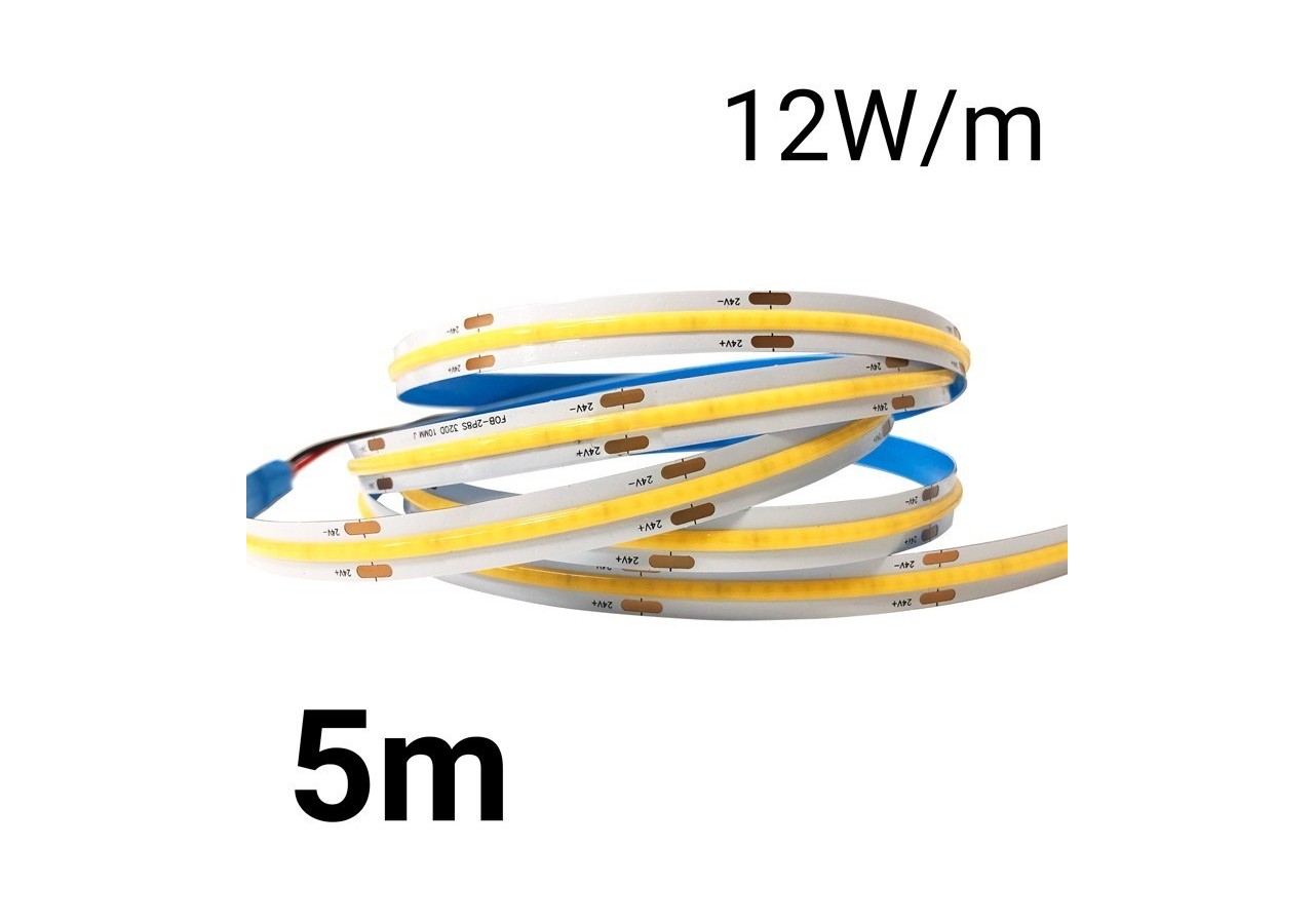 Ruban LED COB 24V-DC 12W/m IP20 10mm - 5 Mètres - B1560-5-BF - Barcelona LED