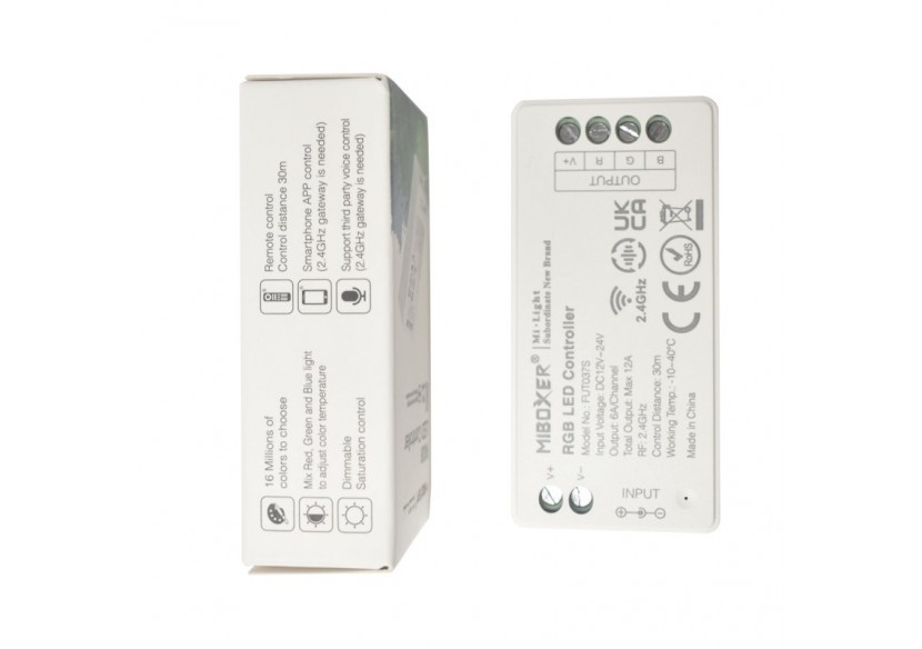Contrôleur LED RGB Mi Light 12V-24V DC 2.4GHz - FUT037S - Barcelona LED Contrôleur LED RGB Mi Light 12V-24V DC 2.4GHz - FUT037S - Barcelona LED