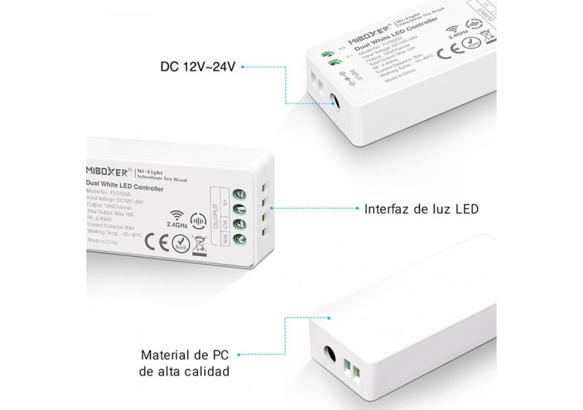Contrôleur LED unicolore Mi Light DC12V-24V 2.4GHz - FUT036S - Barcelona LED Contrôleur LED unicolore Mi Light DC12V-24V 2.4GHz - FUT036S - Barcelona LED