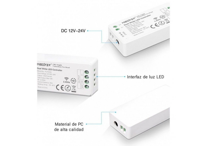 Contrôleur LED CCT Mi Light DC12V-24V 2.4GHz - FUT035S - Barcelona LED Contrôleur LED CCT Mi Light DC12V-24V 2.4GHz - FUT035S - Barcelona LED