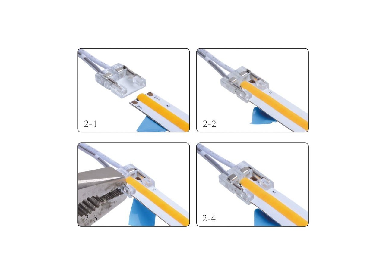 Connecteur câblé pour ruban LED 8mm IP20 - BCI8XB-2W - Barcelona LED