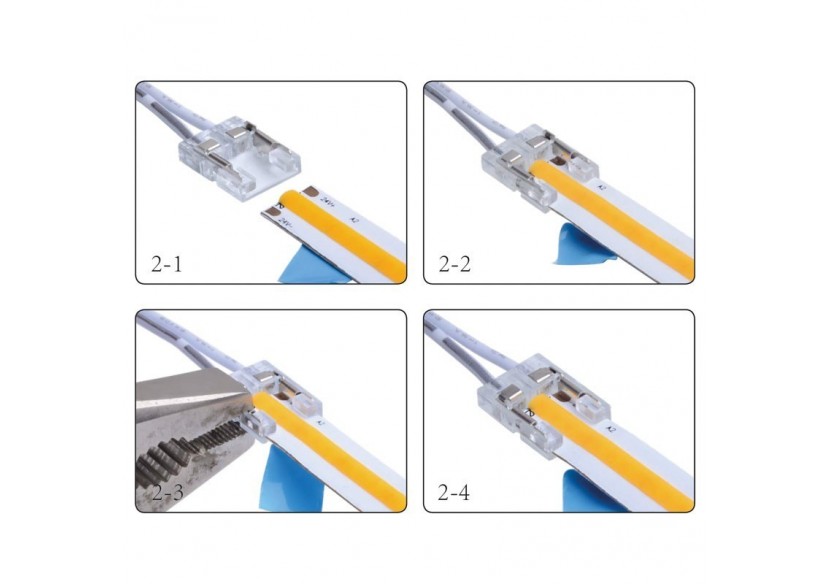 Connecteur câblé pour ruban LED 8mm IP20 - BCI8XB-2W - Barcelona LED Connecteur câblé pour ruban LED 8mm IP20 - BCI8XB-2W - Barcelona LED