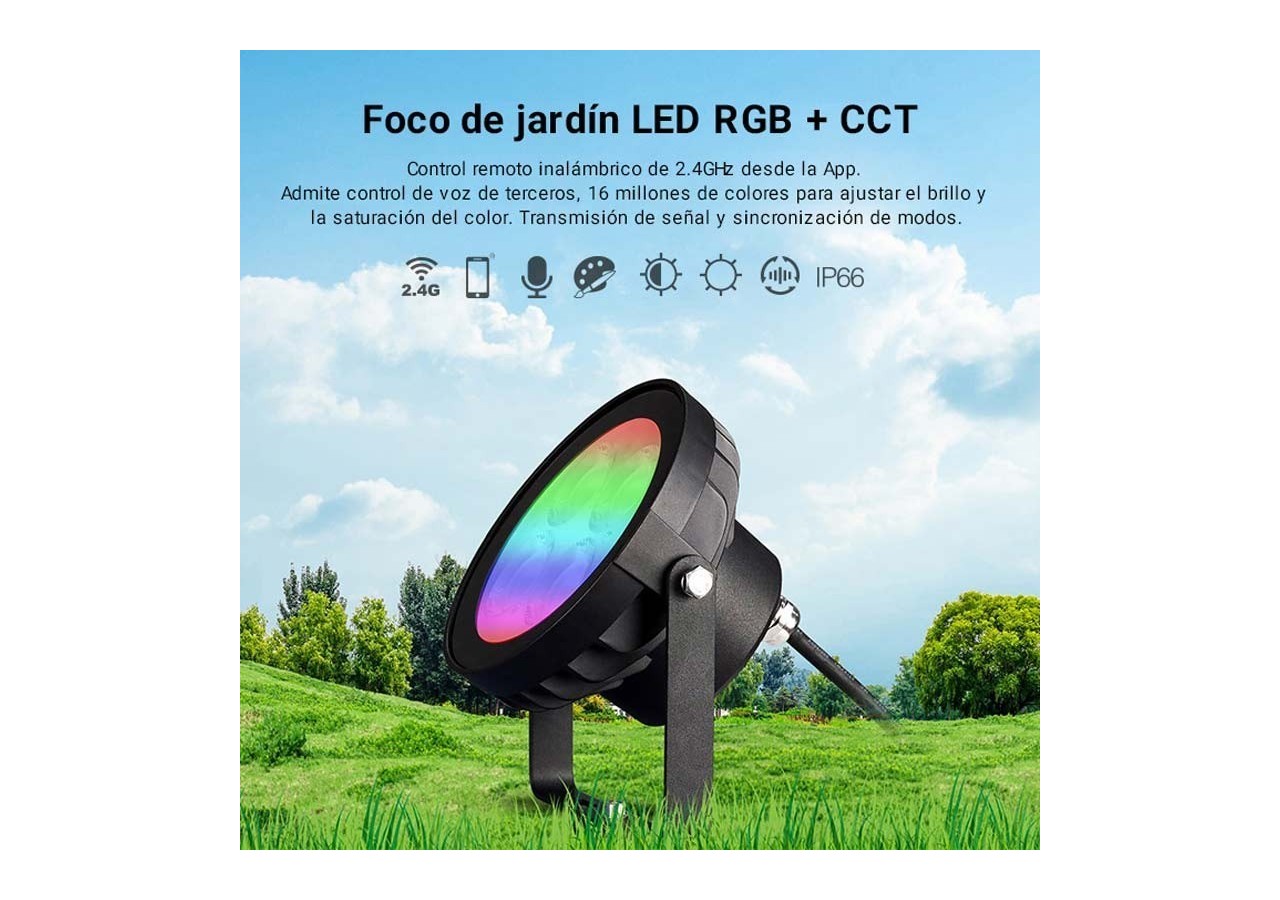 Projecteur LED 18W RGB+CCT contrôle par RF / WiFi - IP66 - FUTC09 - Barcelona LED