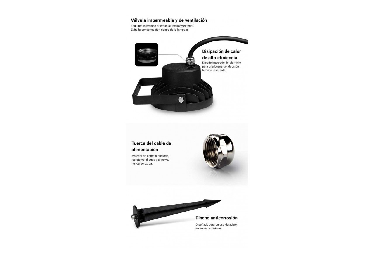 Projecteur LED 18W RGB+CCT contrôle par RF / WiFi - IP66 - FUTC09 - Barcelona LED
