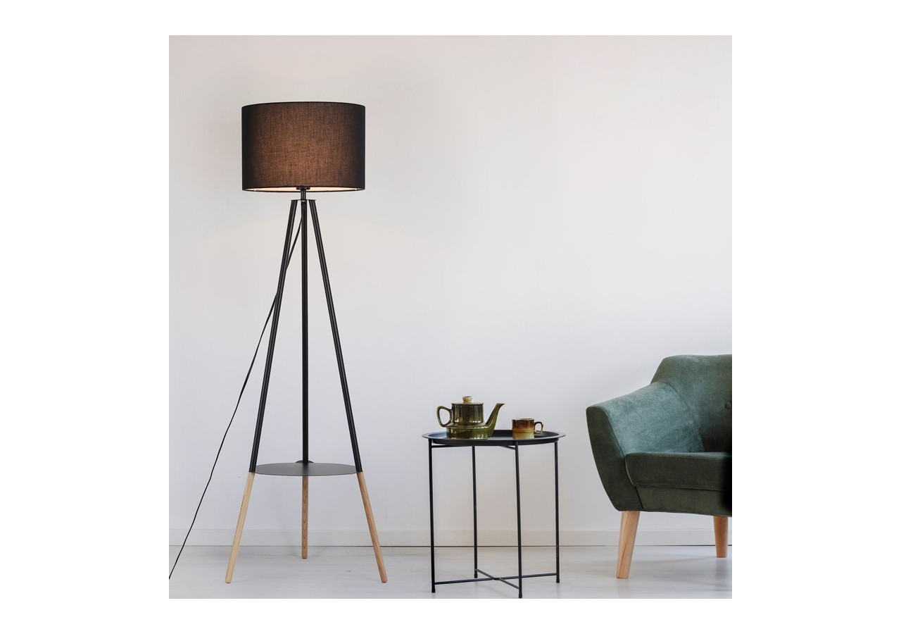 Lampadaire tripode avec table basse "Mandi" - L5041-N - Barcelona LED