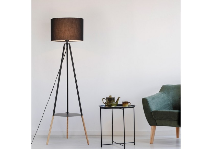 Lampadaire tripode avec table basse "Mandi" - L5041-N - Barcelona LED Lampadaire tripode avec table basse "Mandi" - L5041-N - Barcelona LED