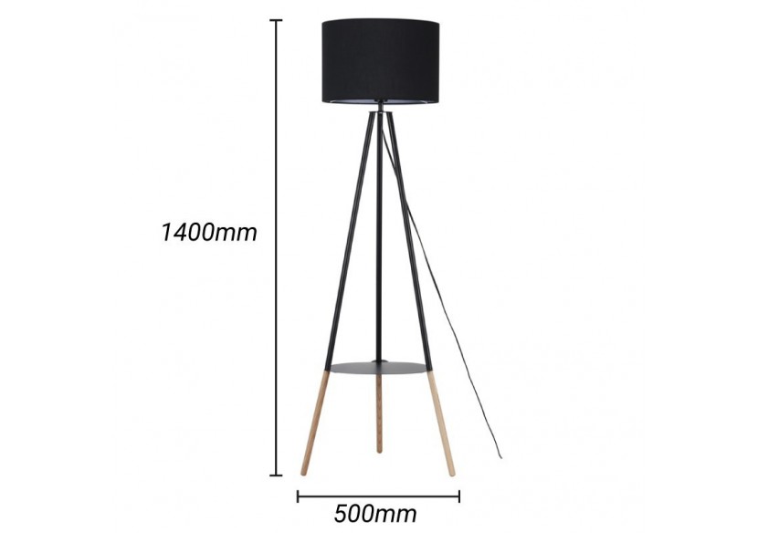 Lampadaire tripode avec table basse "Mandi" - L5041-N - Barcelona LED Lampadaire tripode avec table basse "Mandi" - L5041-N - Barcelona LED