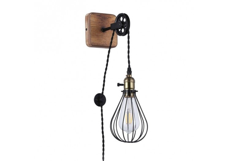 Lampe murale vintage "PENDOL" avec prise - LV310-N - Barcelona LED