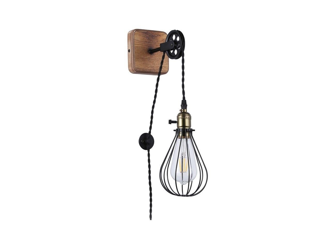 Lampe murale vintage "PENDOL" avec prise - LV310-N - Barcelona LED