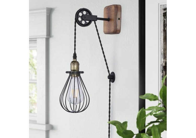Lampe murale vintage "PENDOL" avec prise - LV310-N - Barcelona LED 2