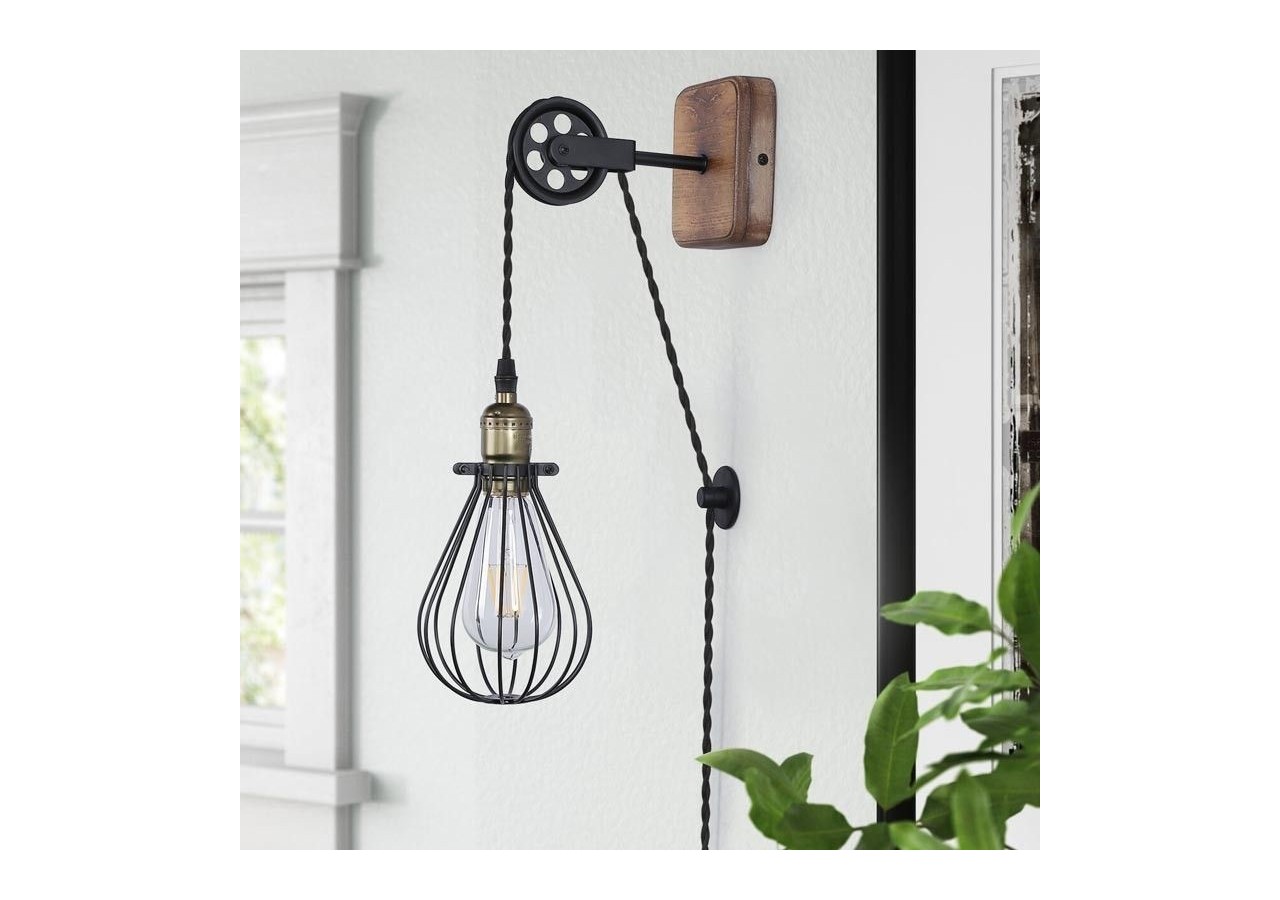 Lampe murale vintage "PENDOL" avec prise - LV310-N - Barcelona LED