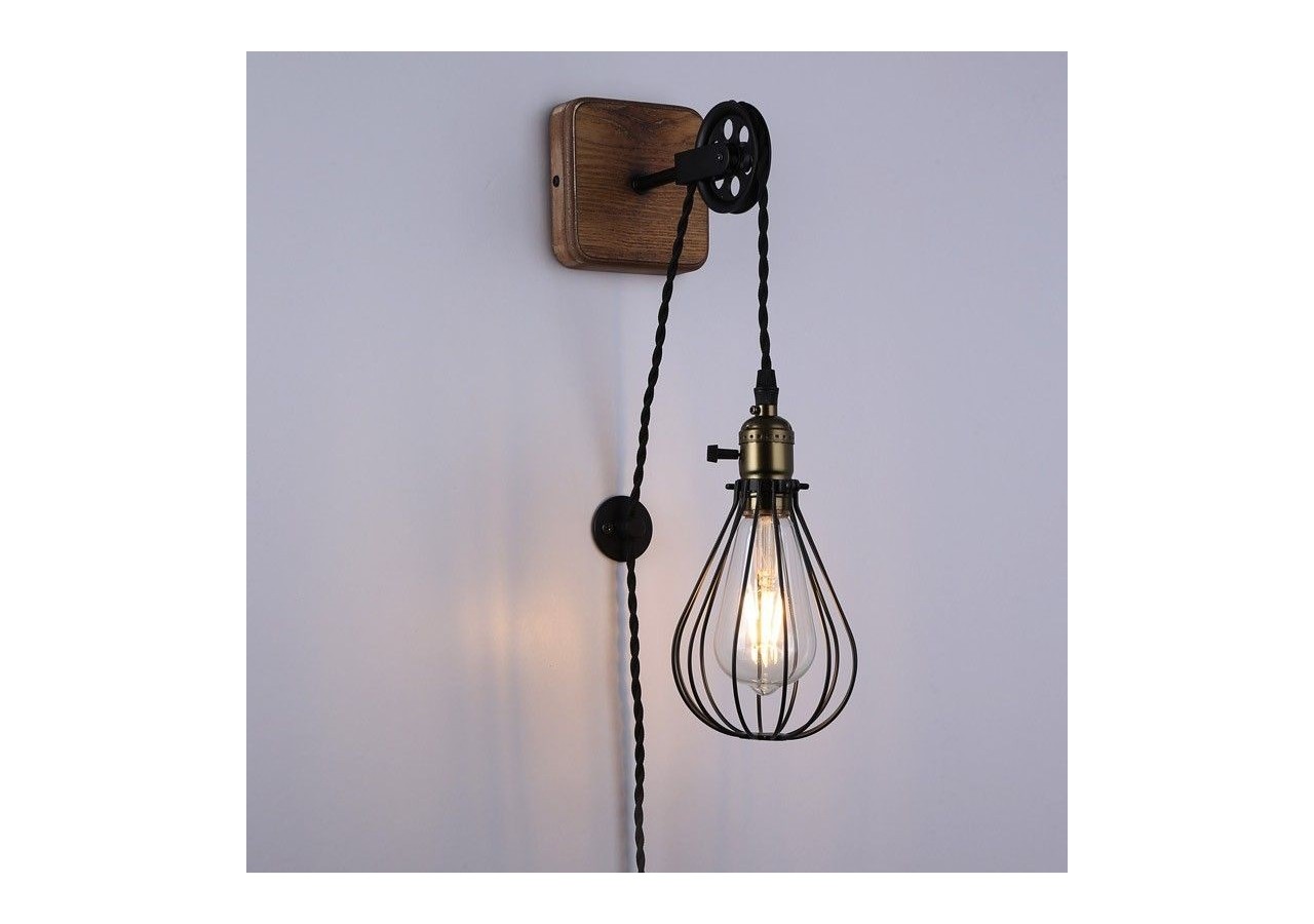 Lampe murale vintage "PENDOL" avec prise - LV310-N - Barcelona LED